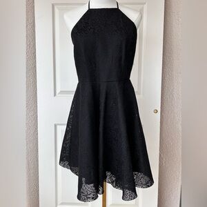Trac Black Halter Backless‎ X-Strap Lace Dress Size 2XL